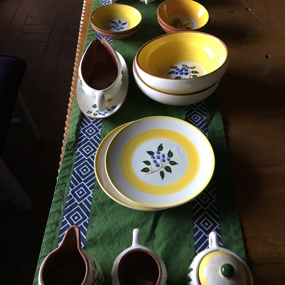 Stangl Blueberry pattern 19 pieces vintage